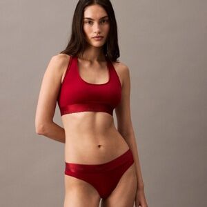 Calvin Klein Women's Modern Cotton Holiday Unlined Bralette Juneberry Size XS